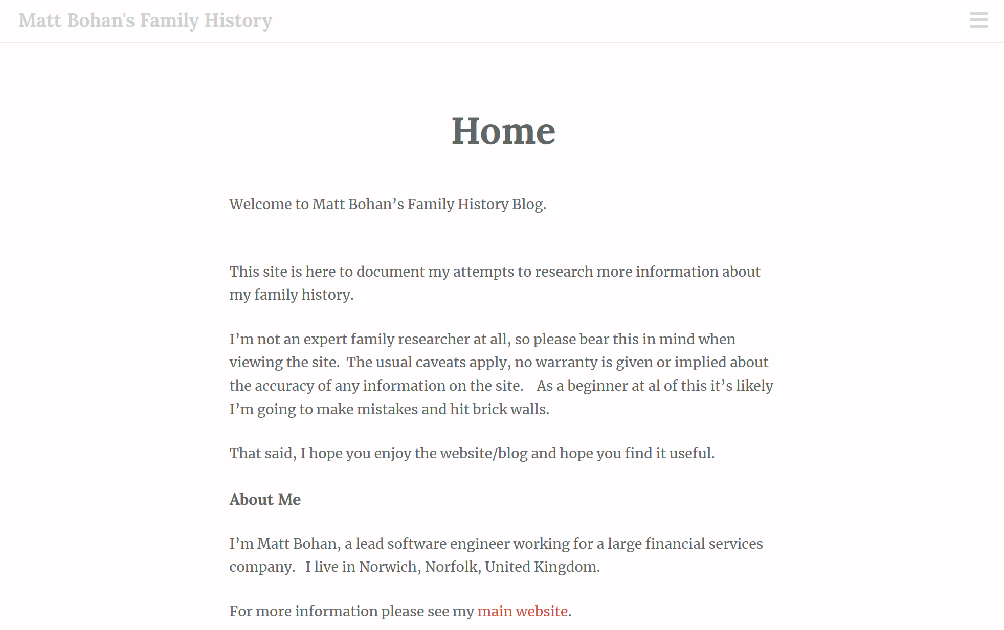 Matt Bohan's Family History Blog